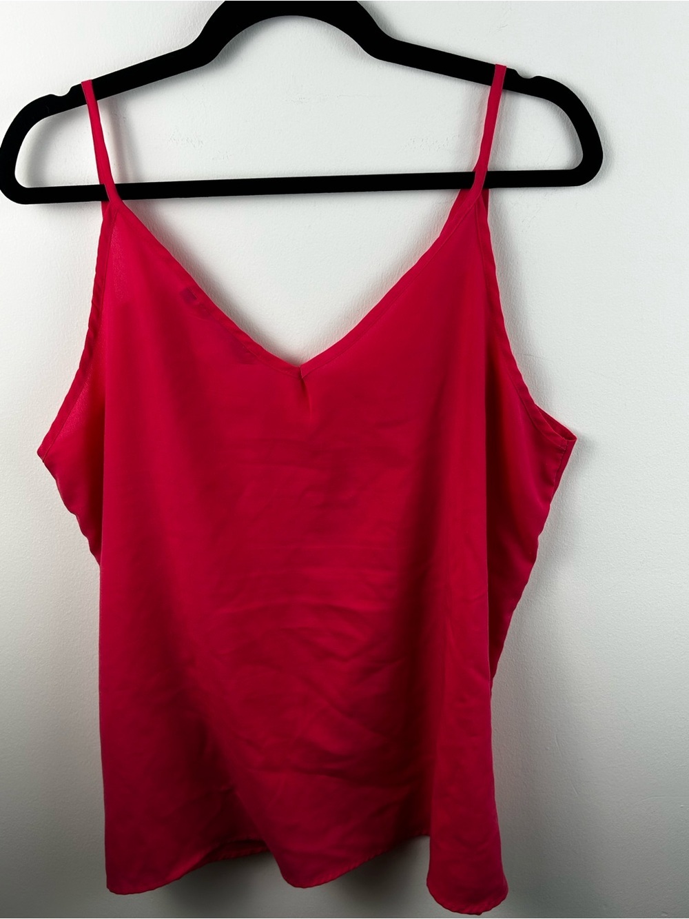 Sleek Hot Pink V-Neck Satin Cami